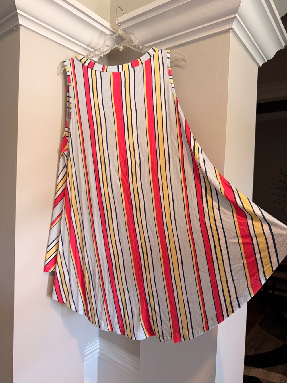 NWT Lane Bryant White Multicolor Vertical Stripe Swing Tank Size 18/20 - Picture 9 of 9